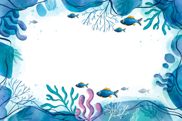 Free vector world oceans day watercolor background