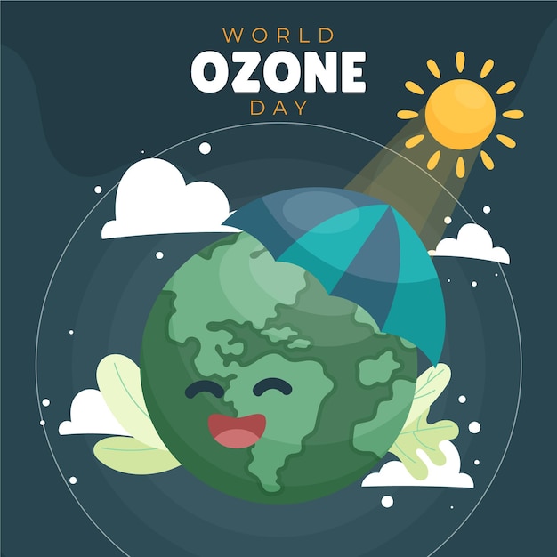 Free vector world ozone day illustration