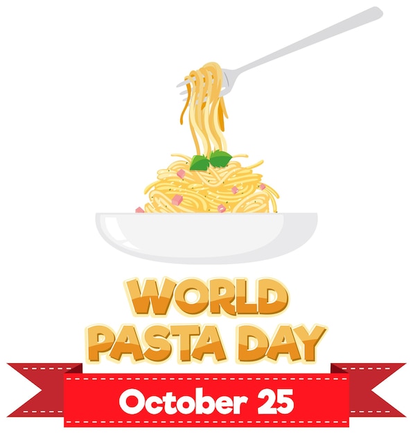 Free vector world pasta day poster design