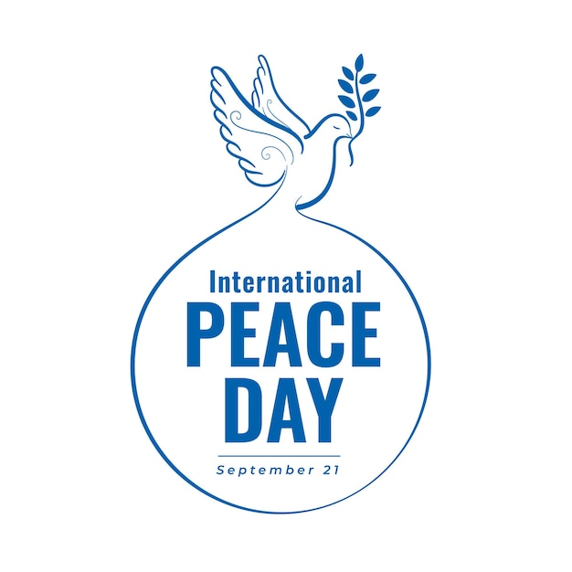 Free vector world peace day background with dove and olive branch design vector illustration