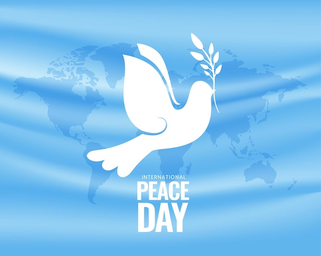 World peace day template with dove in paper cut style vector illustration