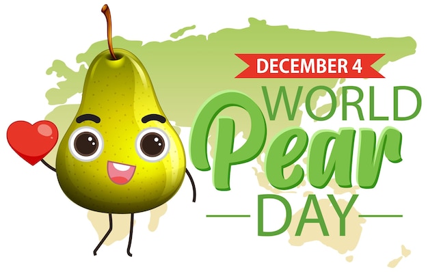 Vettore gratuito modello di poster per la giornata mondiale della pera