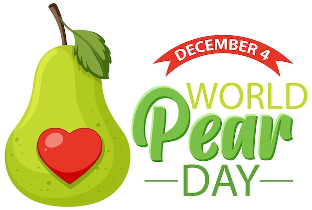 Vettore gratuito modello di poster per la giornata mondiale della pera