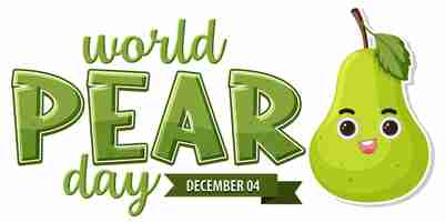 Free vector world pear day text for banner or poster design