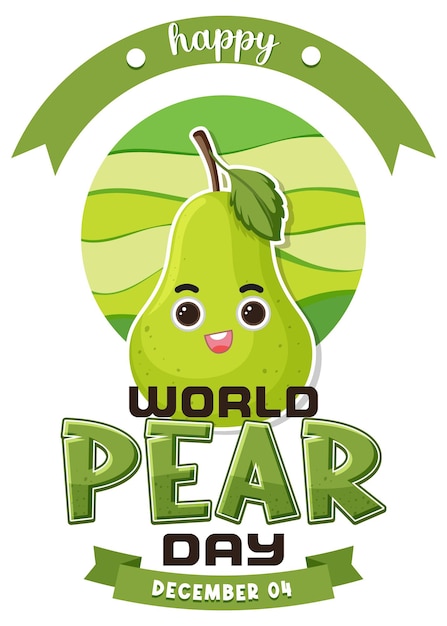 Free vector world pear day text for banner or poster design