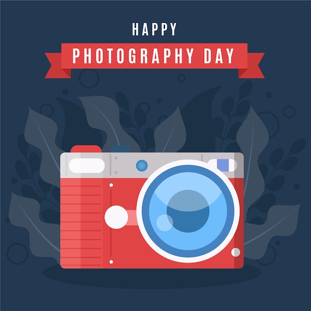 Бесплатное векторное изображение Празднование всемирного дня фотографии