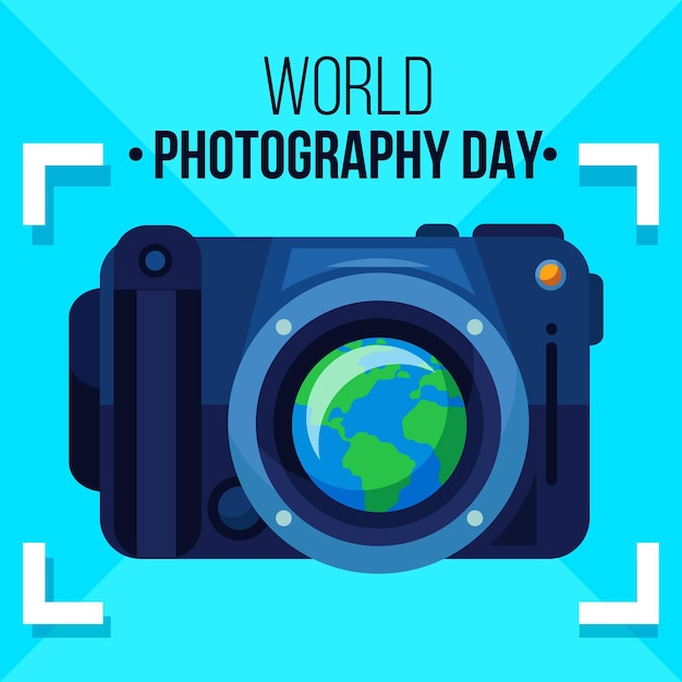 Free vector world photography day flat design