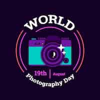 Free vector world photography day in flat design