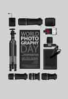 Free vector world photography day template