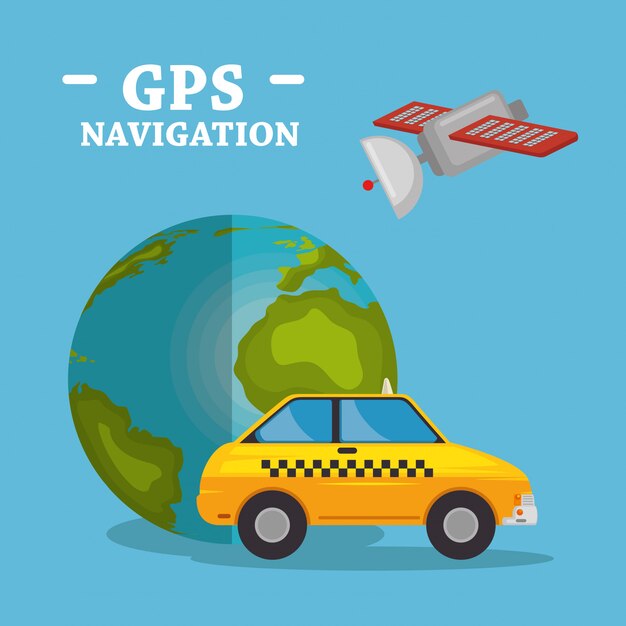 планета мир с иконками навигации GPS