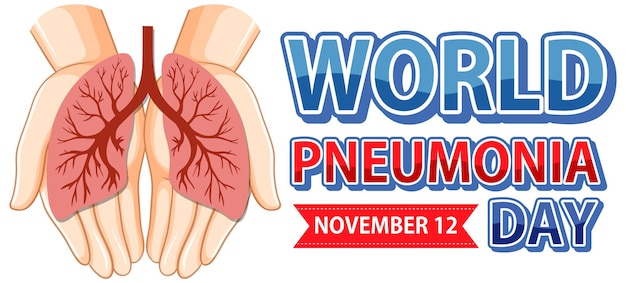 Free vector world pneumonia day logo design