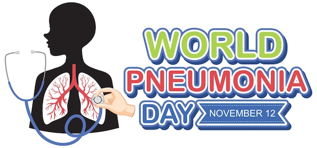 World pneumonia day logo design