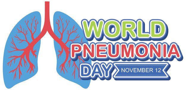 Free vector world pneumonia day logo design