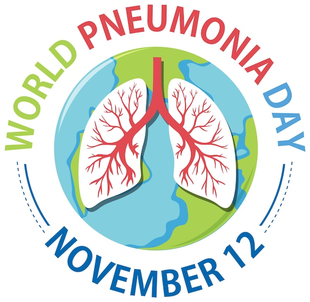 Free vector world pneumonia day logo design