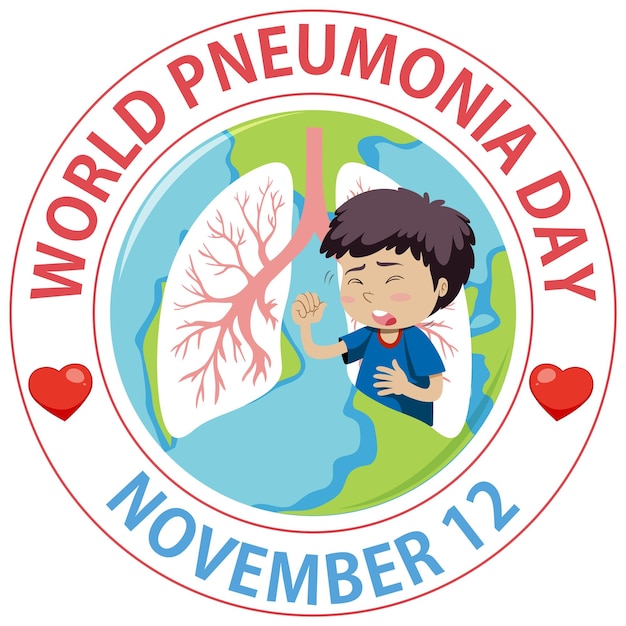 World pneumonia day logo design