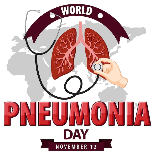 Design del poster della giornata mondiale della polmonite