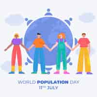 무료 벡터 세계 인구의 날 축하 그림