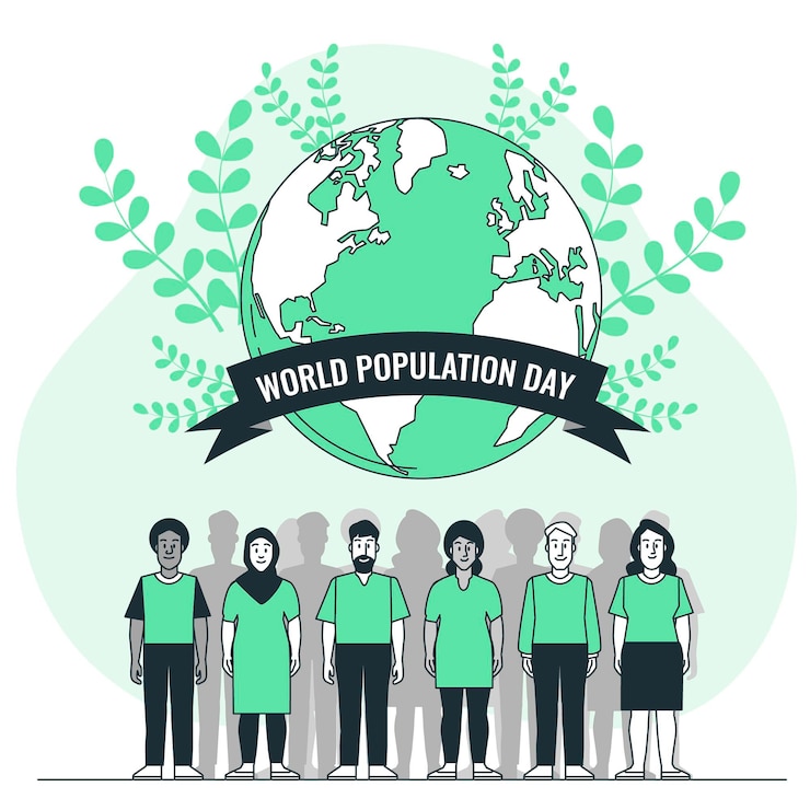 Free Vector world population day concept illustration