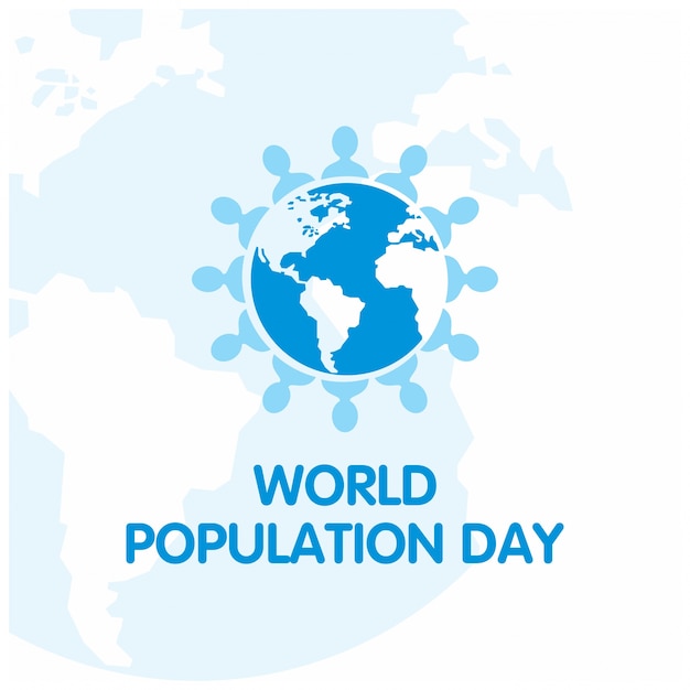 Free vector world population day design with globe