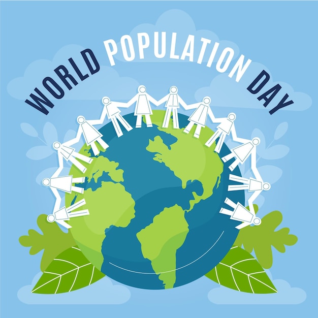 Free vector world population day illustration