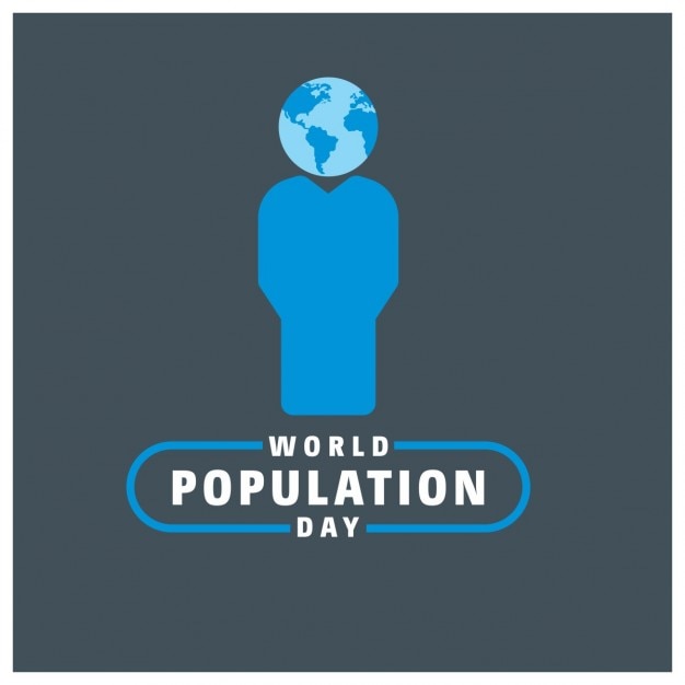 Free vector world population day typography with world globe