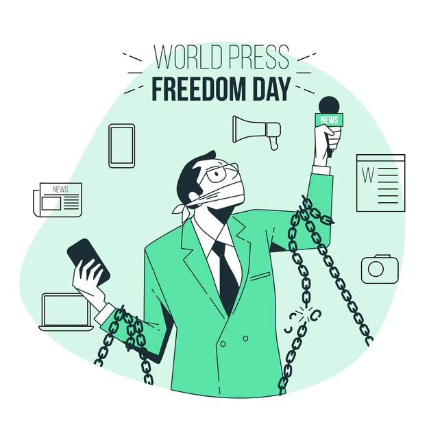 Иллюстрация концепции всемирного дня свободы прессы