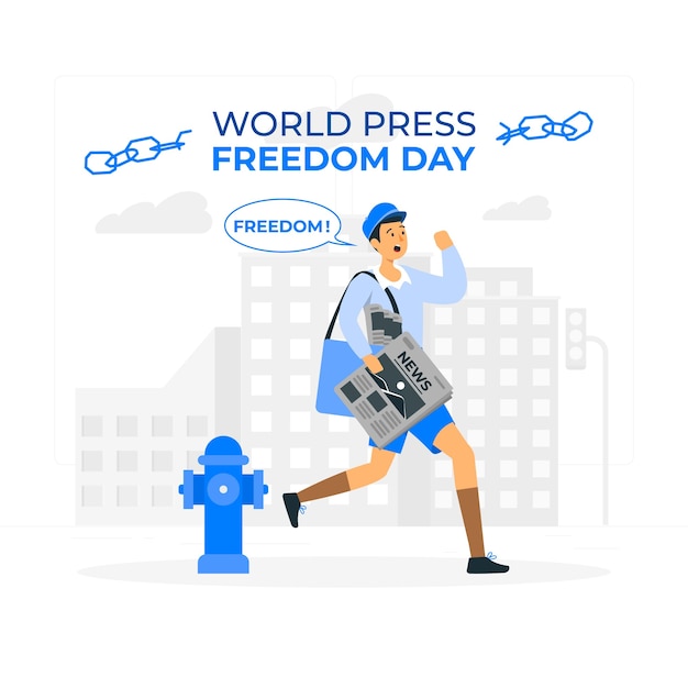 Free vector world press freedom day concept illustration