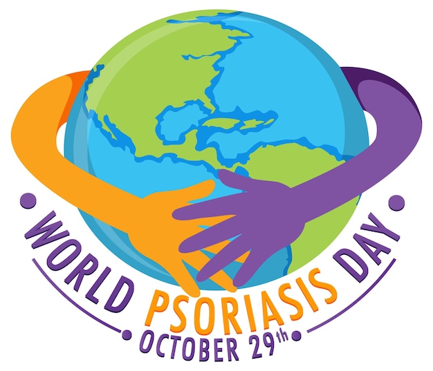 Бесплатное векторное изображение Дизайн баннера всемирного дня псориаза