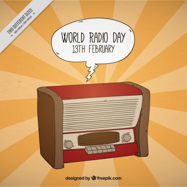 World radio day background with speech bubble