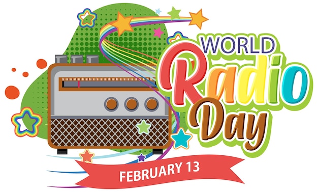 Free vector world radio day banner