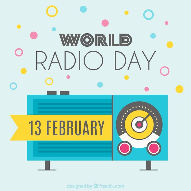 World radio day in a geometric style