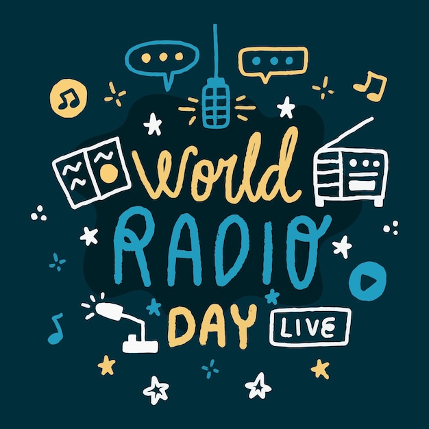 Free vector world radio day illustration