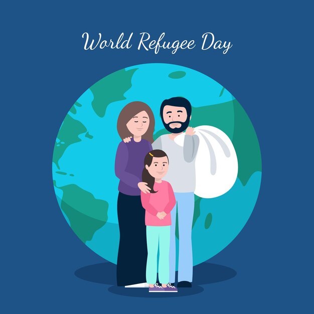 World refugee day concept