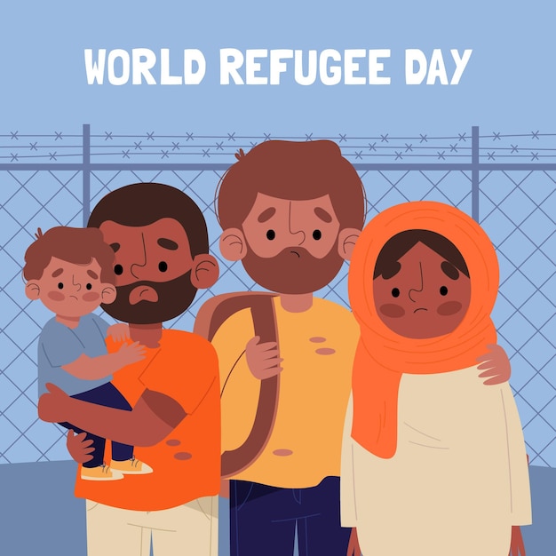 World refugee day draw style