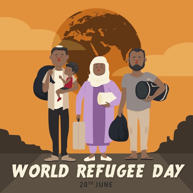 World refugee day illustrated