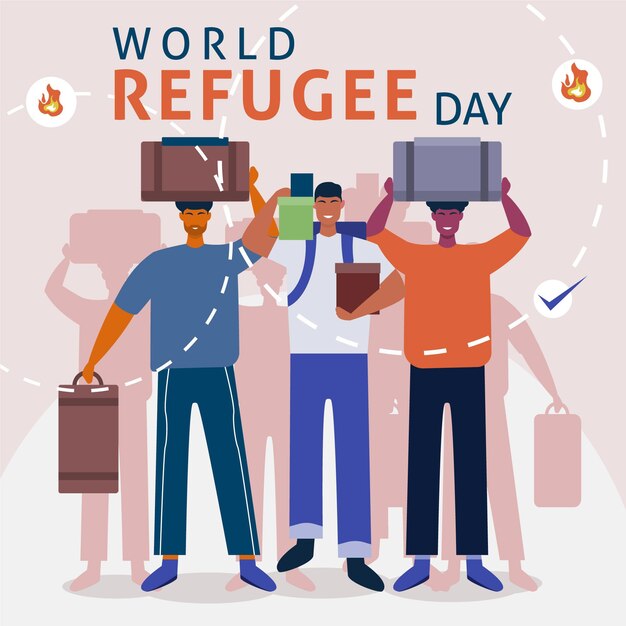 World refugee day illustrated
