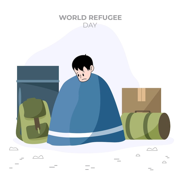 World refugee day illustrated