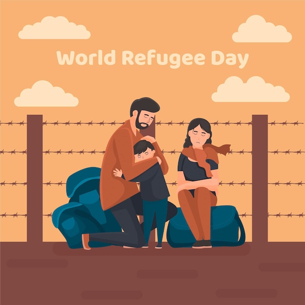 Free vector world refugee day