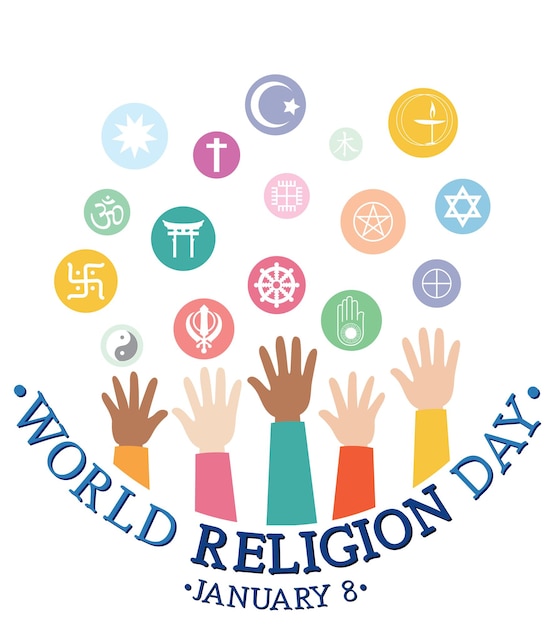 Free vector world religion day banner design