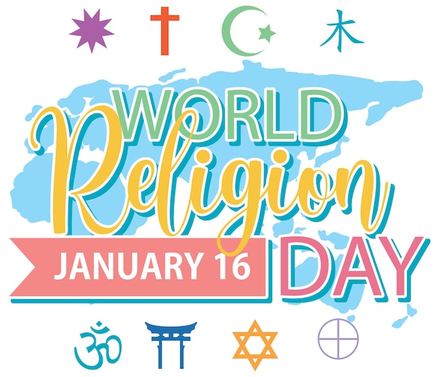 Free vector world religion day banner design