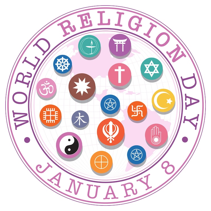 Free Vector world religion day banner design