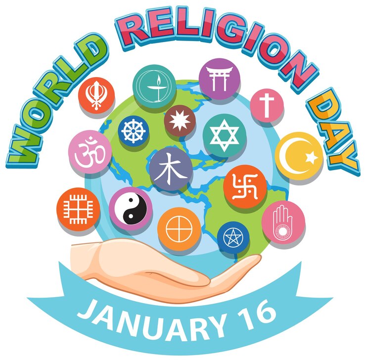 Free Vector world religion day banner design