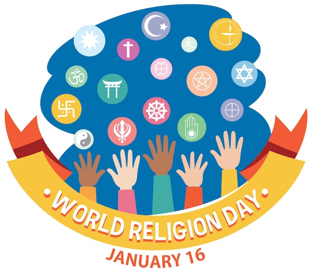 Free vector world religion day banner design