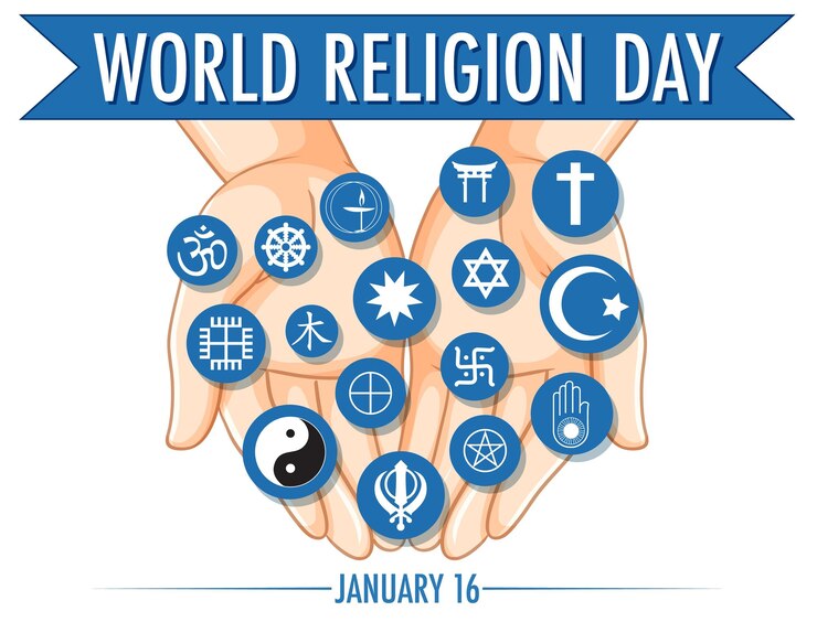 Free Vector world religion day banner design