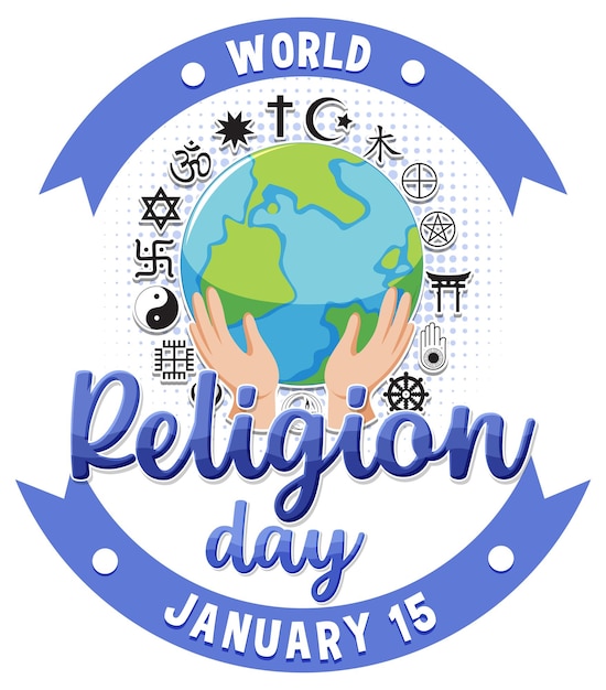 Free vector world religion day banner design