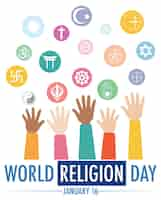 Free vector world religion day banner design