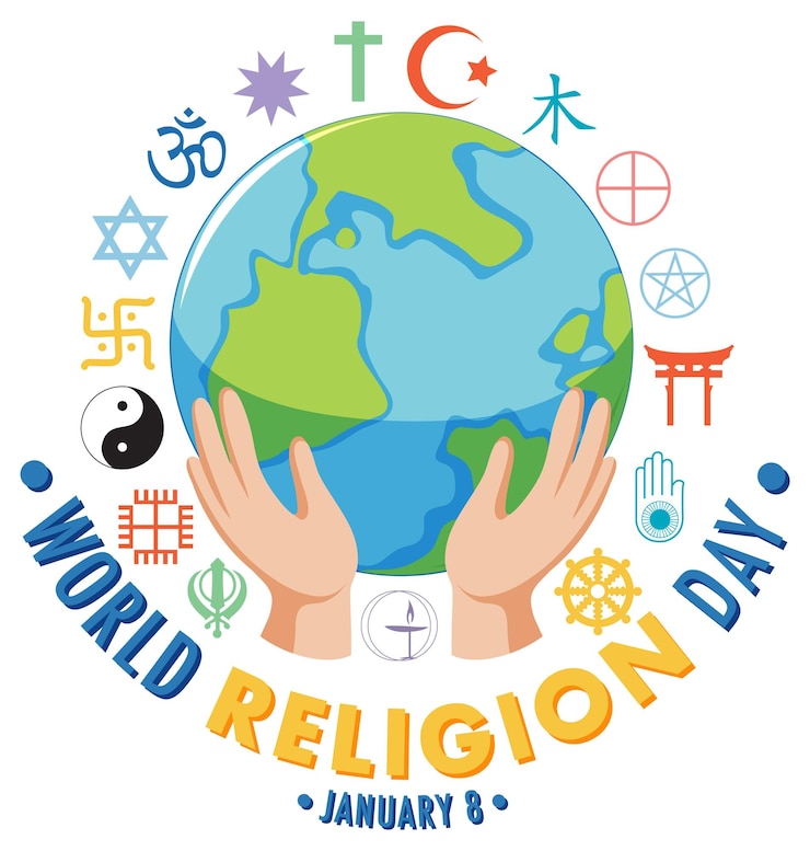Free Vector world religion day banner design
