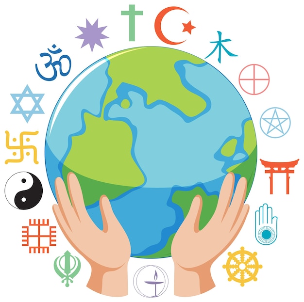 World Religion Symbols Concept