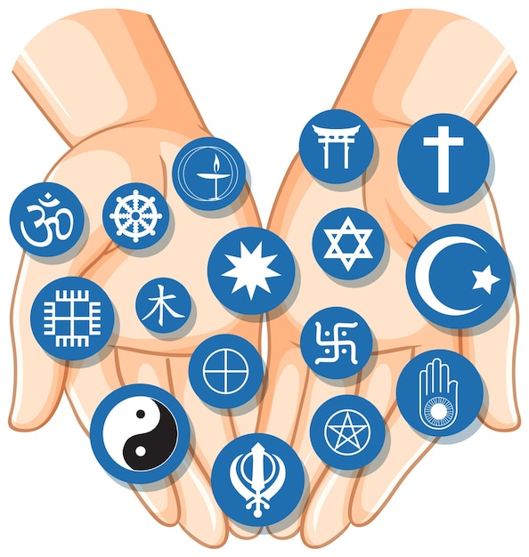 Concetto di simboli di religione mondiale