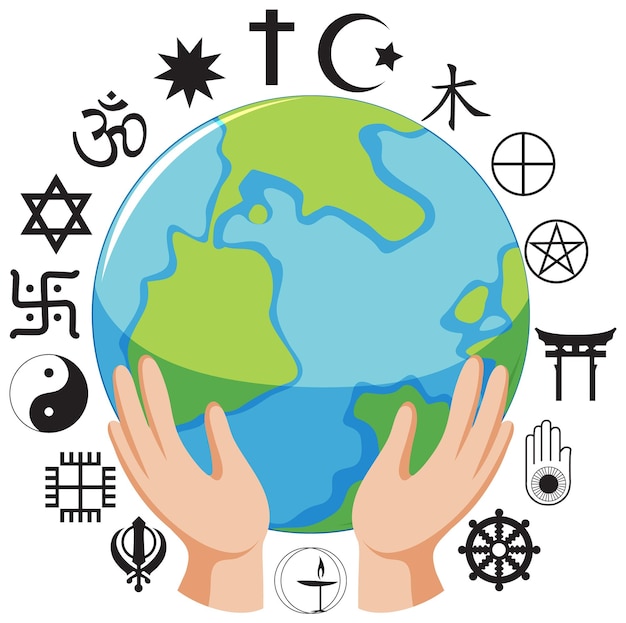 World Religion Symbols Concept